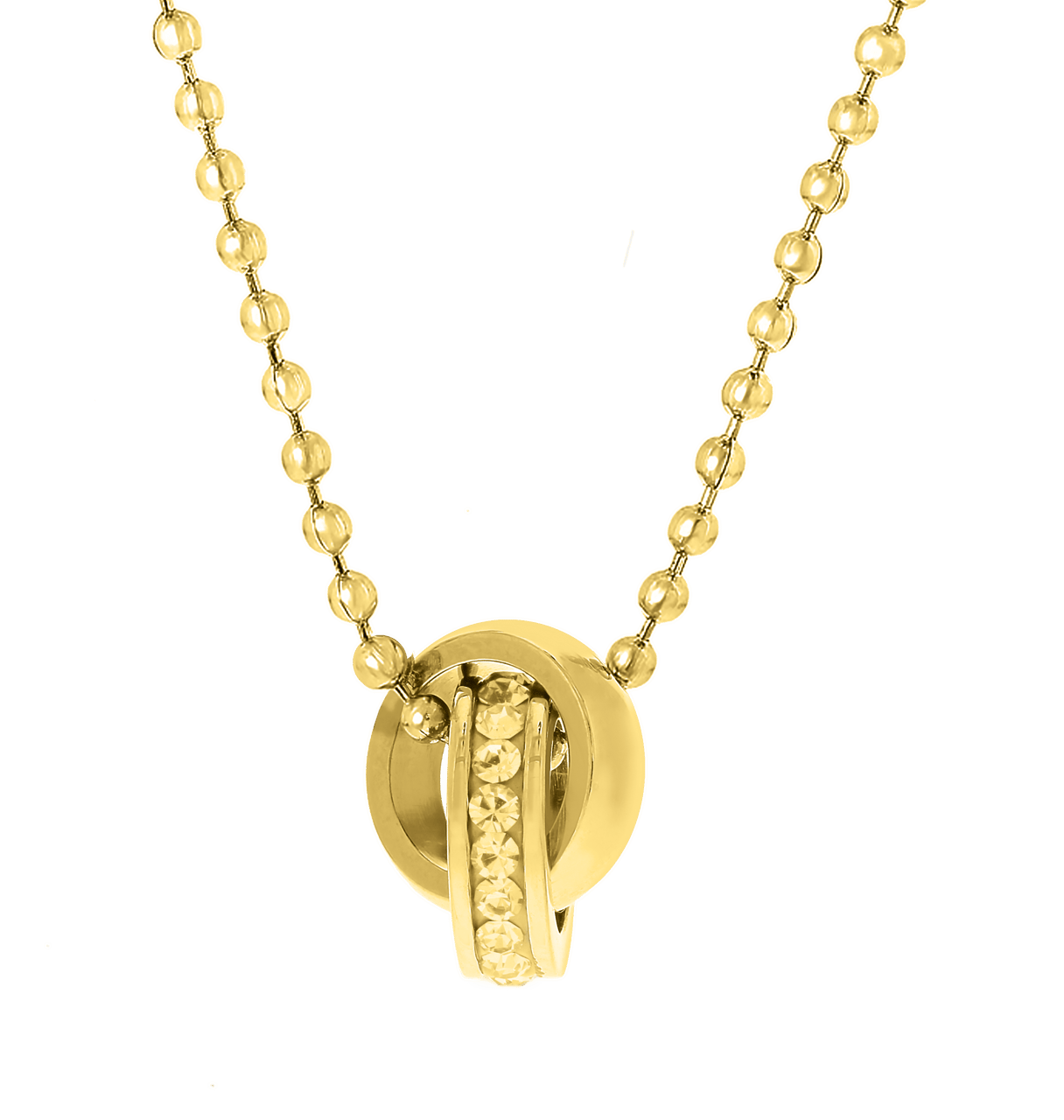 Stainless steel kinderketting gold light colorado kristal