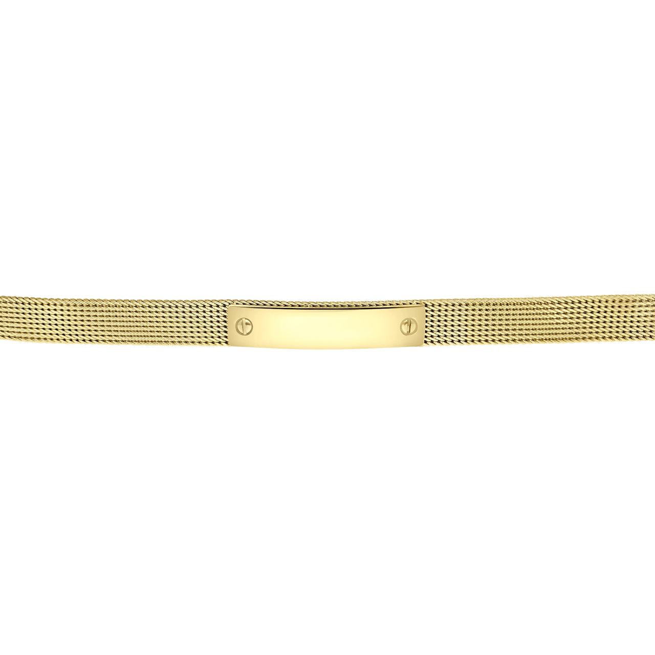 Stainless steel goldplated fantasiearmband met graveerplaat voor dames