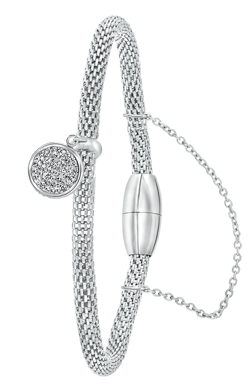 Stainless steel armband mesh met kristal