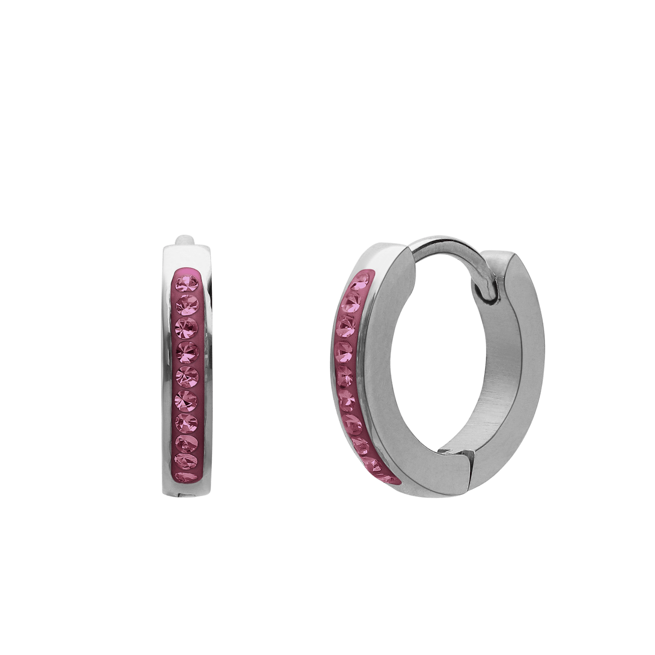 Little Miss Fabulous stainless steel kinderoorbellen licht roze kristal