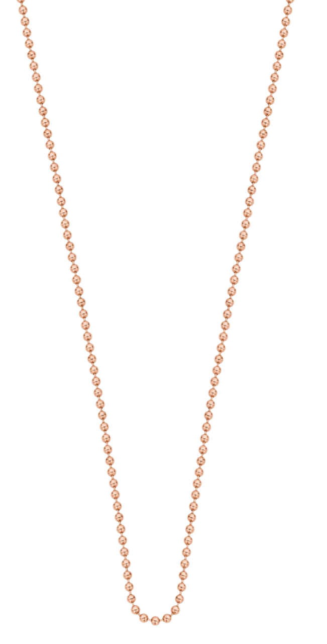 Stalen roséplated basisketting 80cm voor dames
