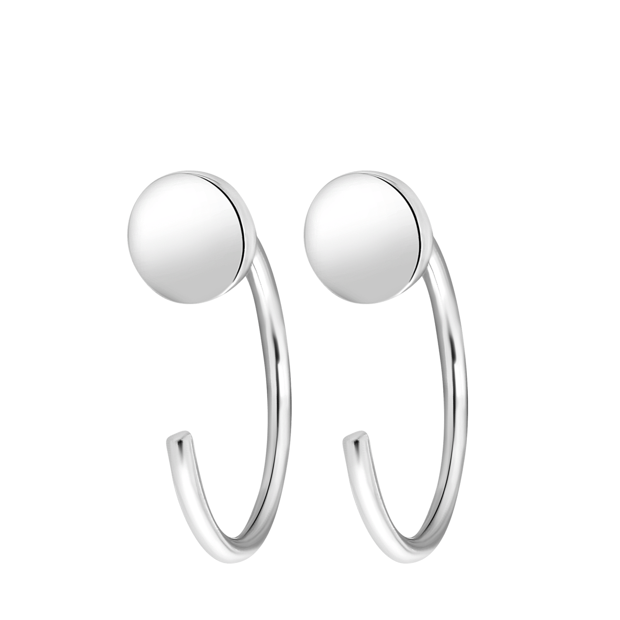 Ohrringe, 925 Silber, scheibenförmig