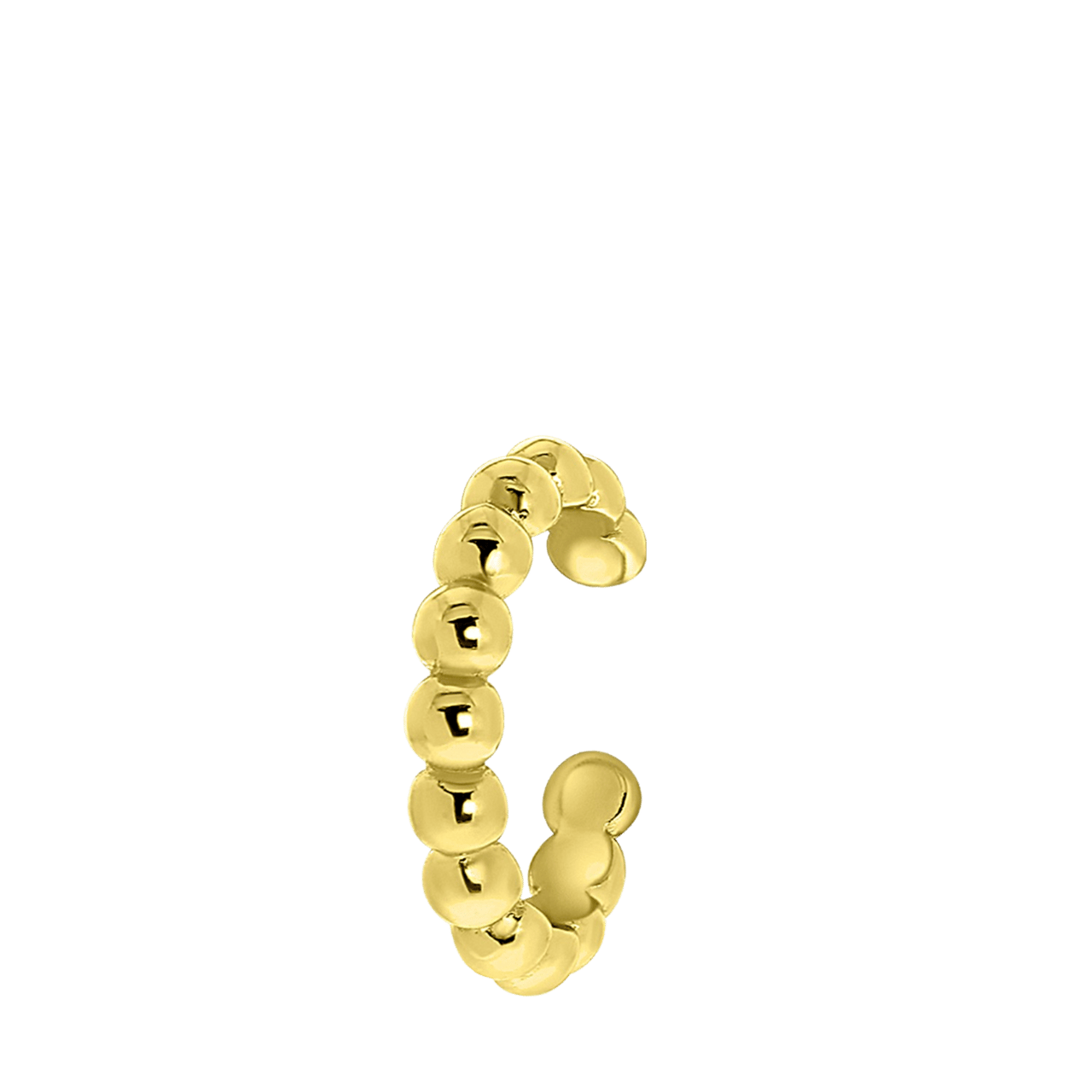 Zilveren goldplated earcuff bolletjes voor dames