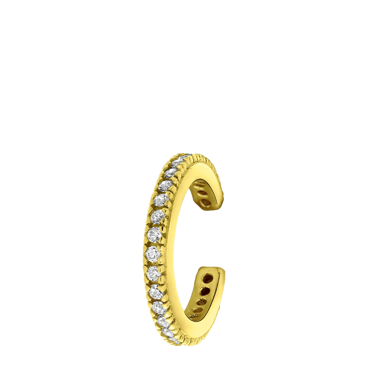 Zilveren earcuff goldplated zirkonia voor dames