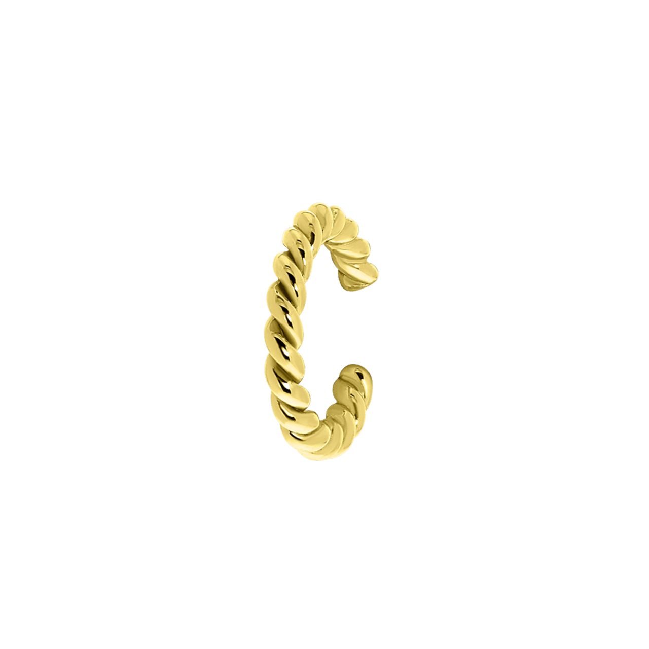 Zilveren earcuff goldplated gedraaid voor dames