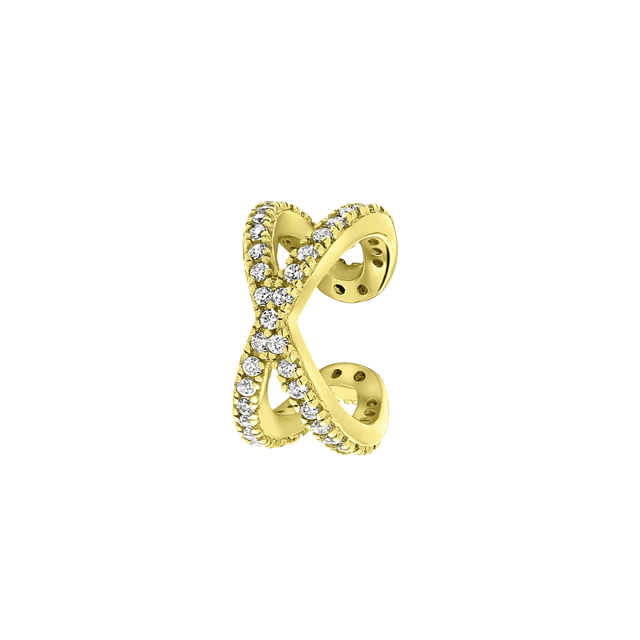 Zilveren goldplated earcuff met zirkonia voor dames