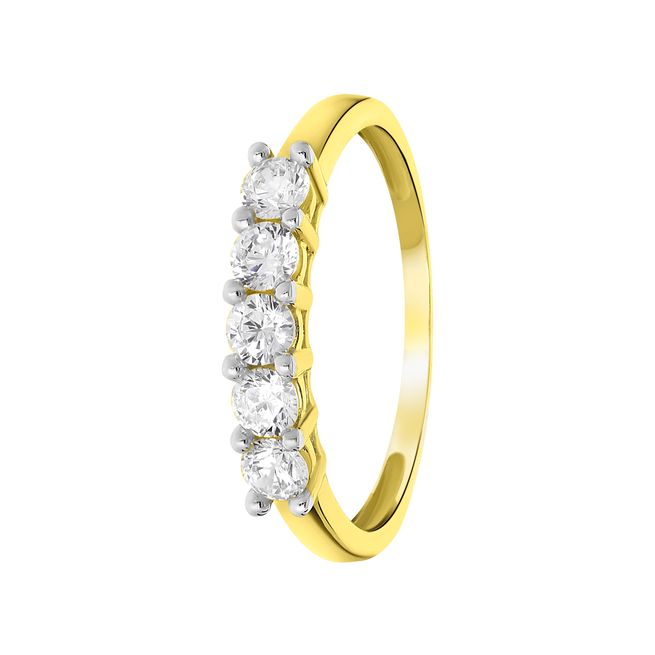 9 karaat ring me 5 zirkonia's