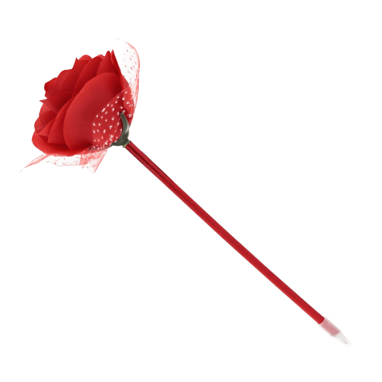 Roter Kugelschreiber mit Rose