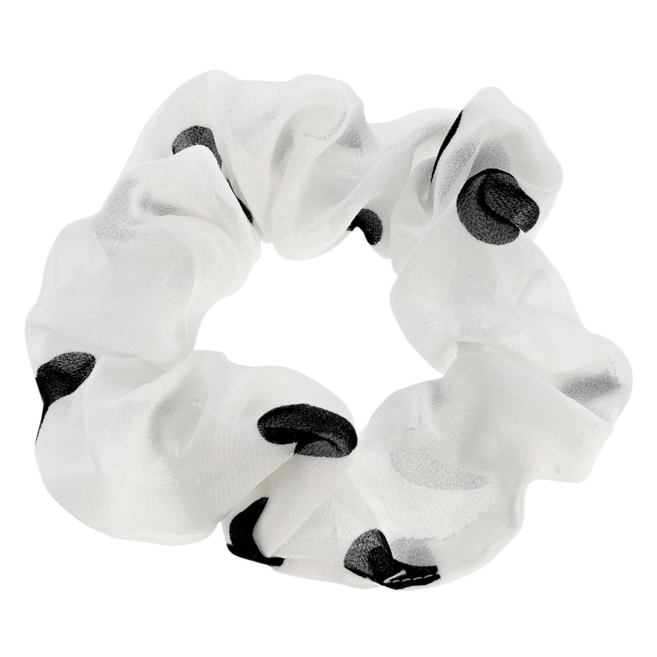Witte scrunchie met zwarte harten