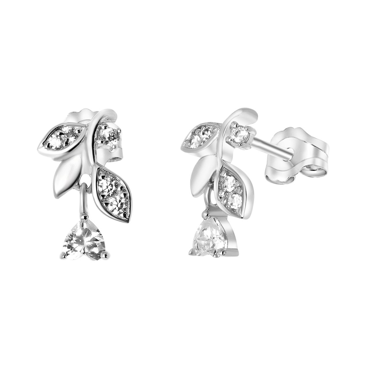 Ohrringe, 925 Silber, Rose, Zirkonia