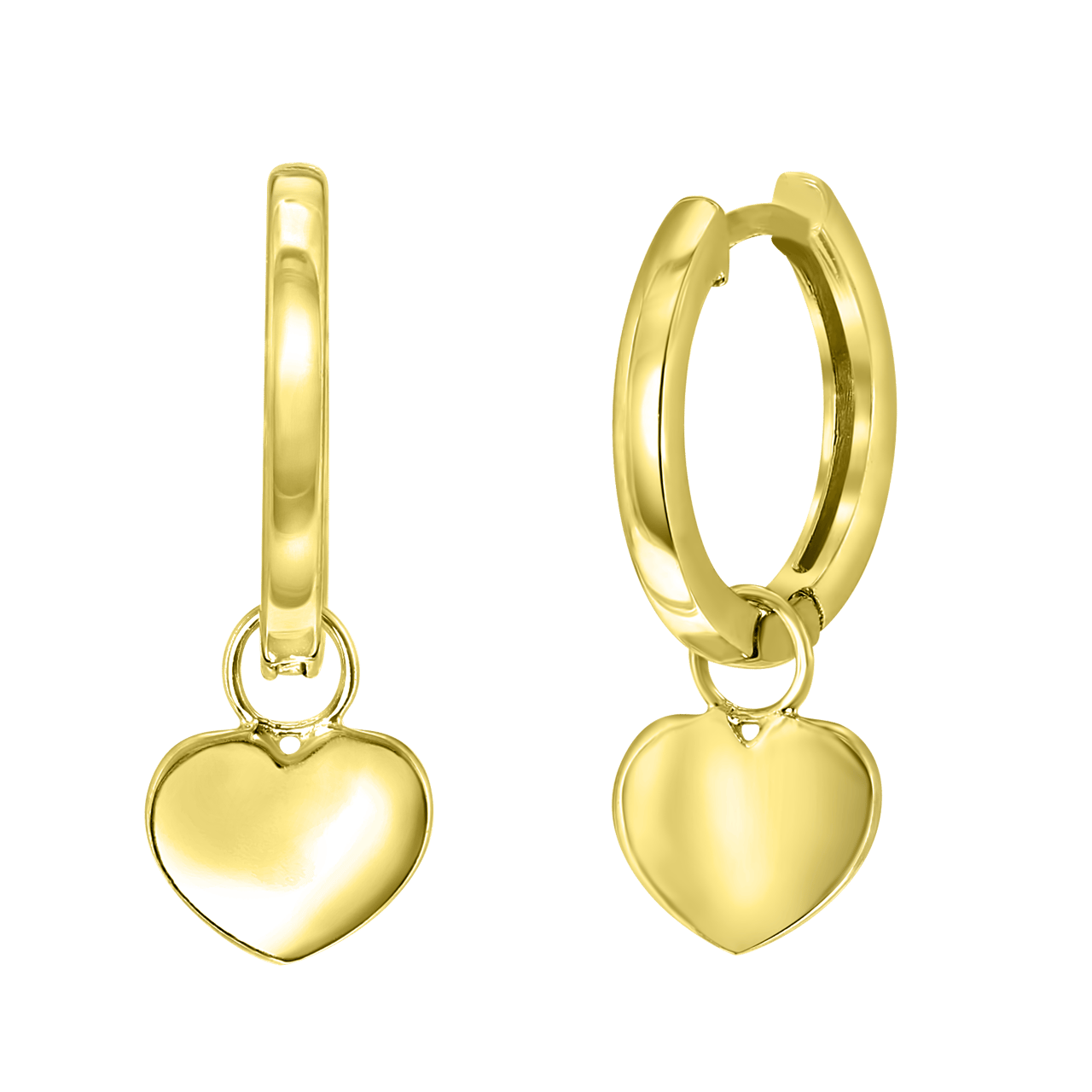 Zilveren oorbellen goldplated hart