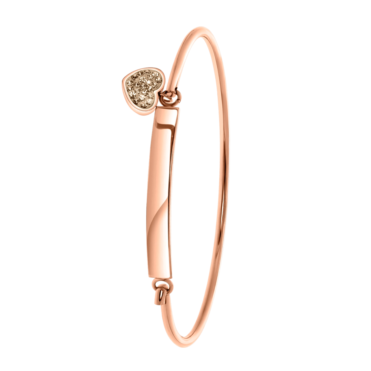 Stalen goldplated kinderarmband bangle met kristal