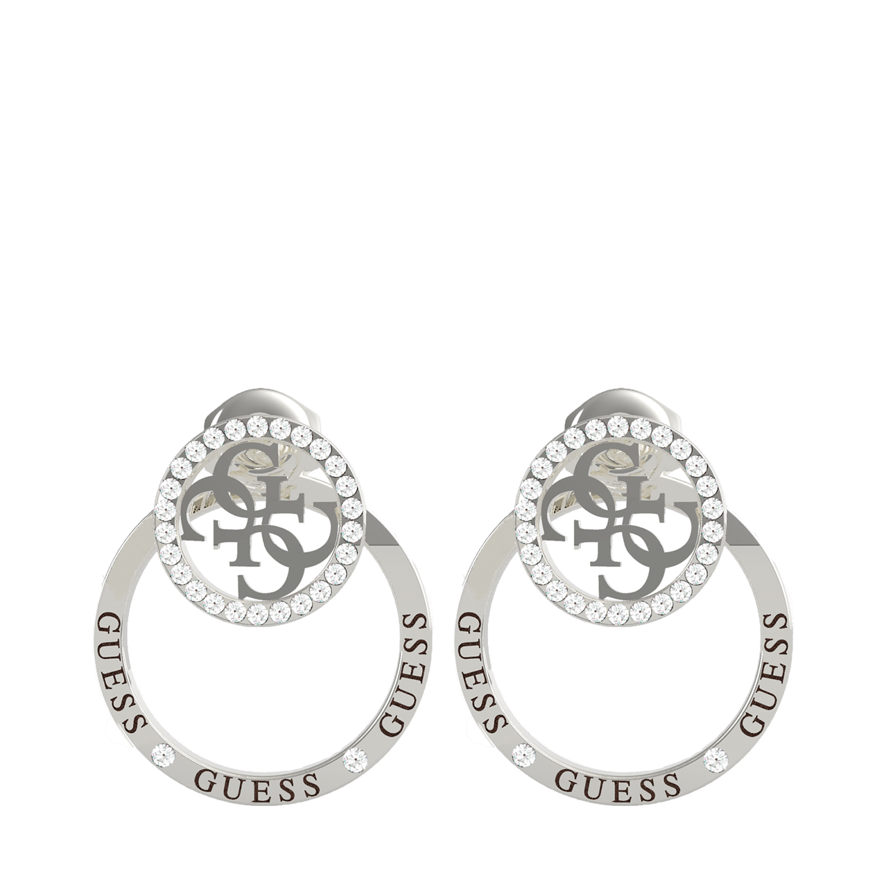 Guess-Ohrringe, Edelstahl, 2 Kreise, 4G, EQUILIBRE