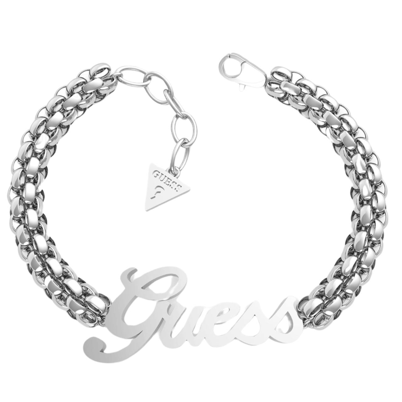 Guess stainless steel armband mesh met Guess LOGO POWER