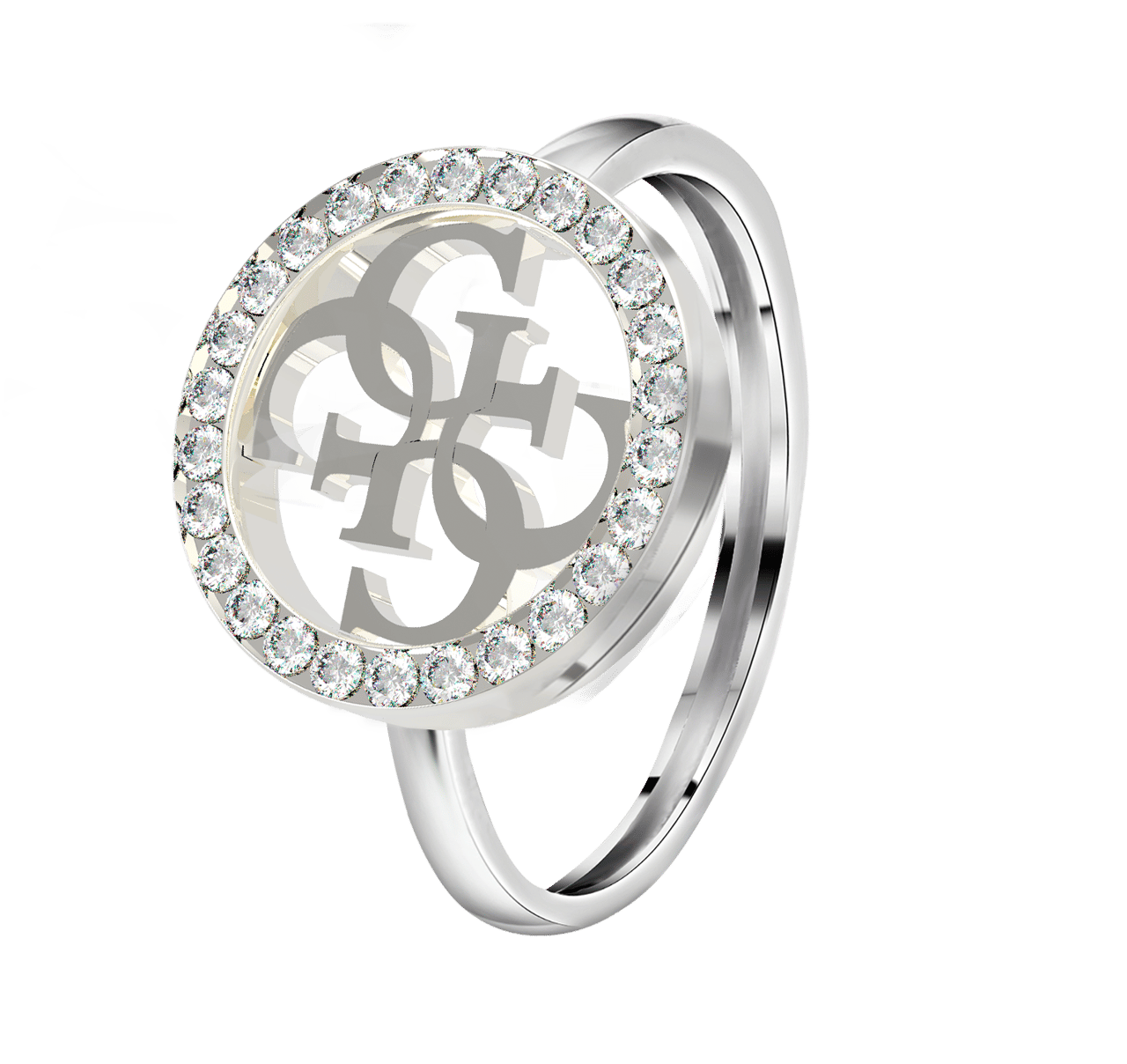 Guess stainless steel ring 4G kristal EQUILIBRE