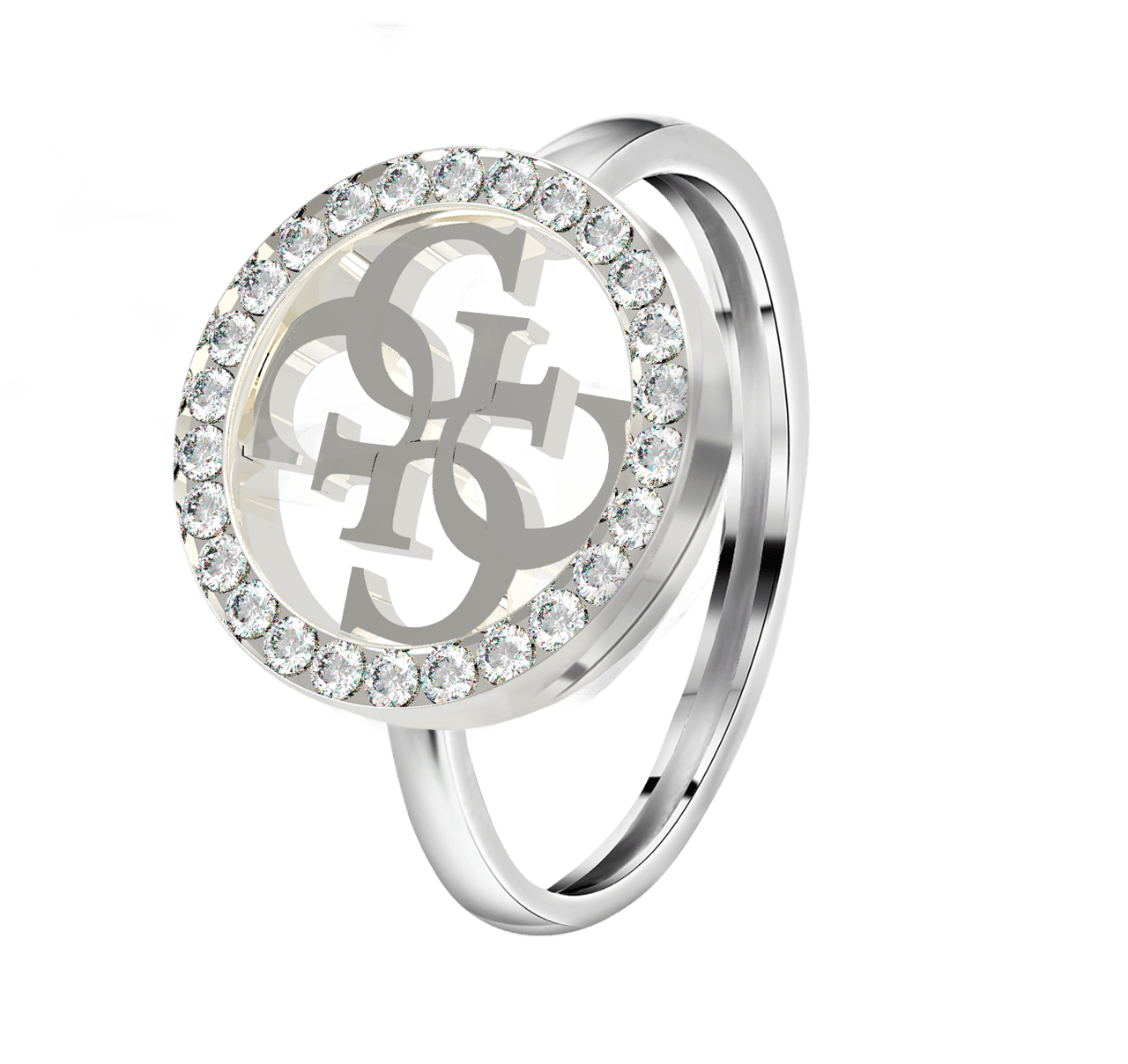 Guess stalen ring 4G kristal EQUILIBRE
