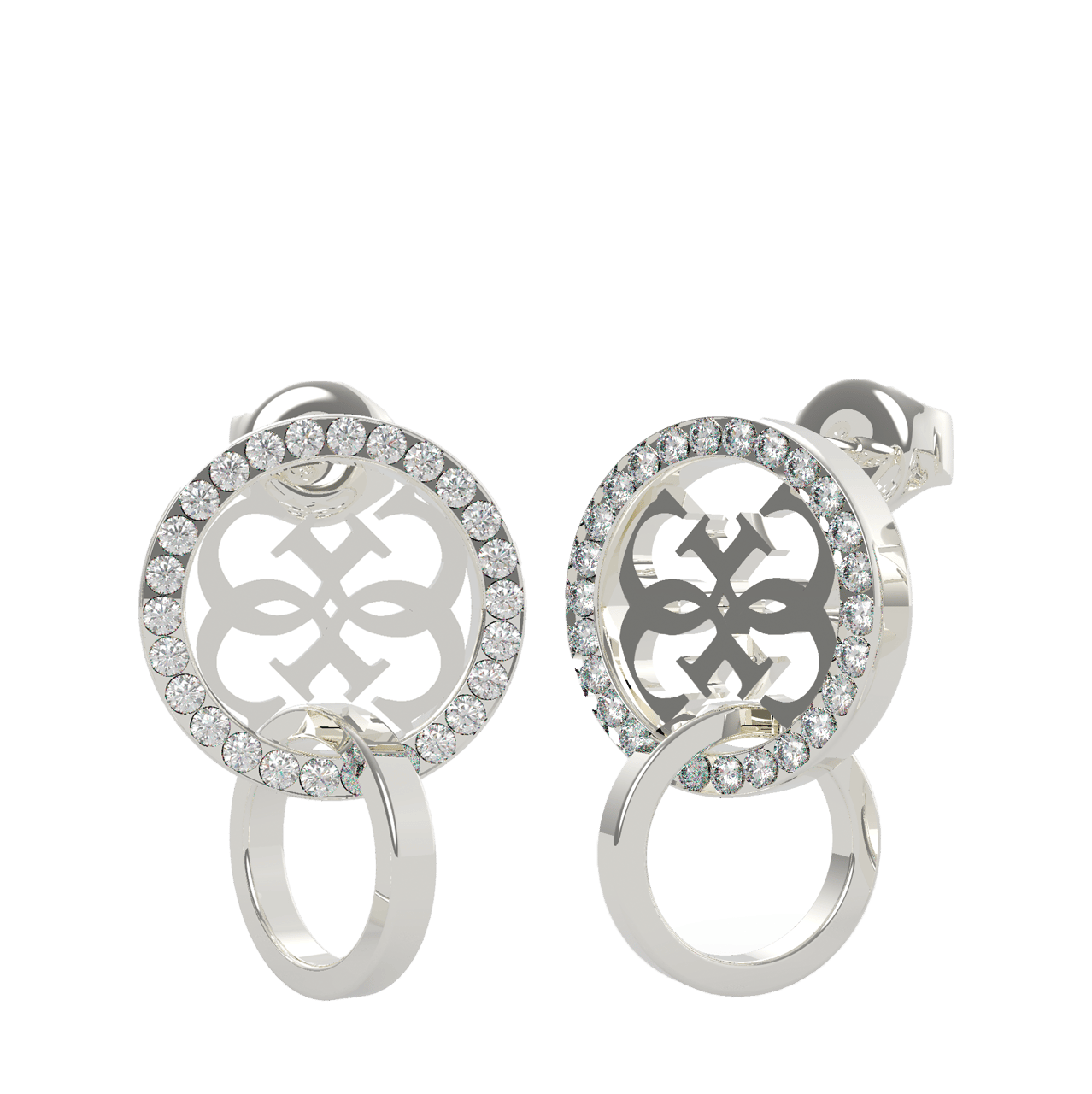 Guess stalen oorbellen 2x cirkel 4G EQUILIBRE
