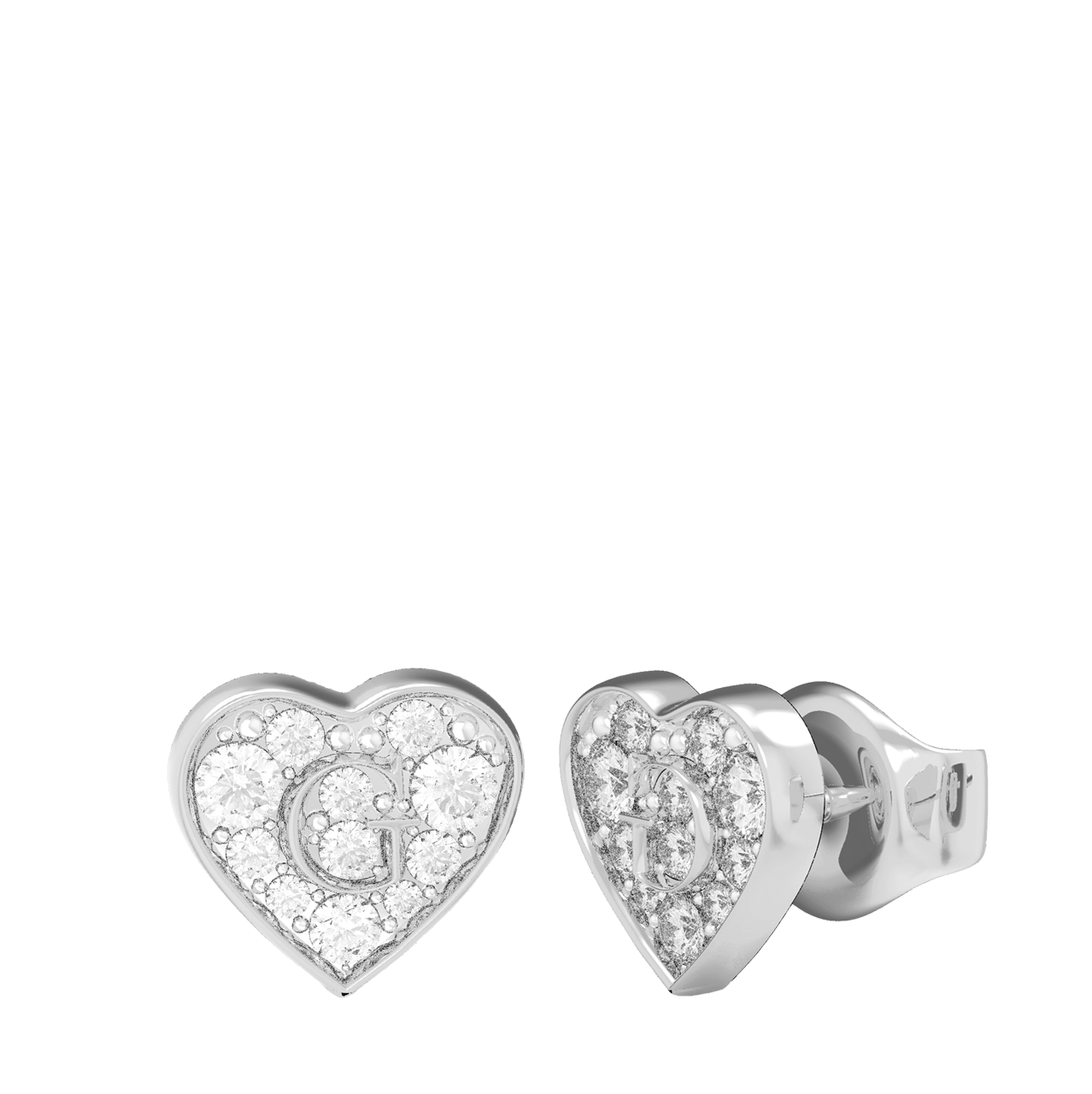 Guess stainless steel oorbellen hart G SHINE