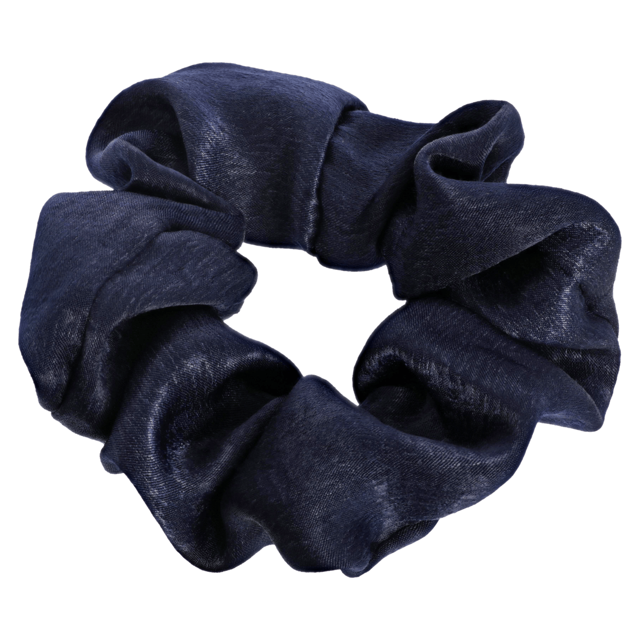 Dunkelblauer Scrunchie in Satin-Optik