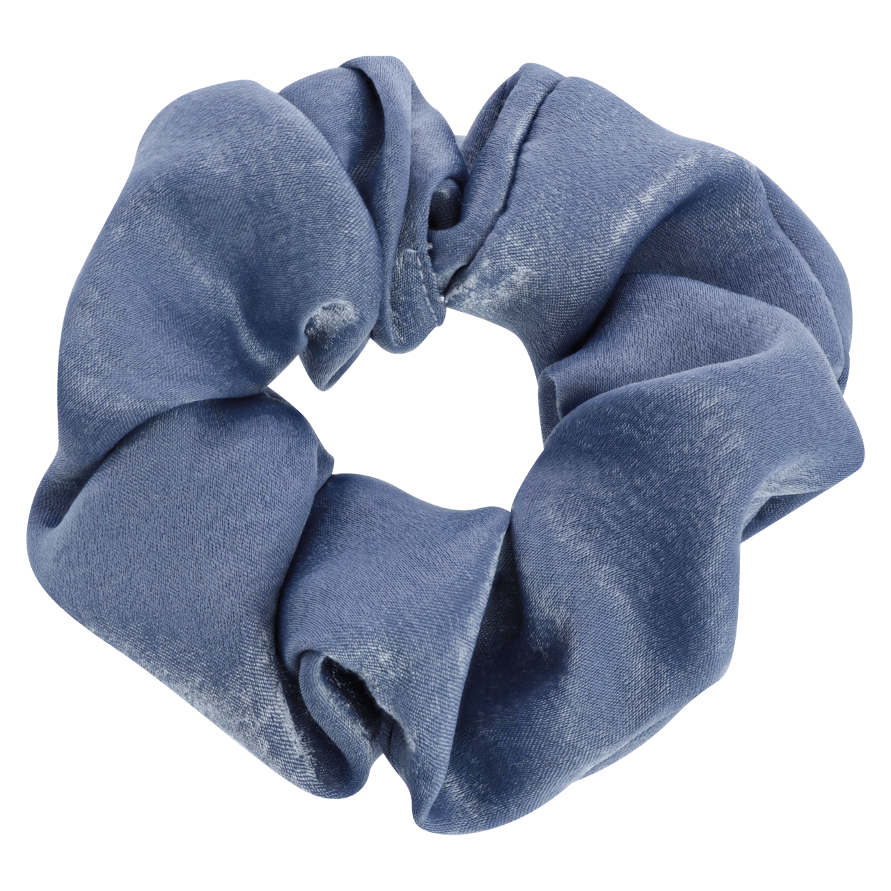 Blauwe scrunchie satijn look