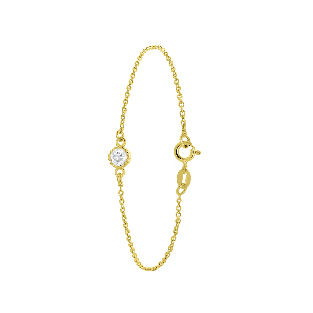 Zilveren goldplated fantasiearmband met geboortesteen voor dames