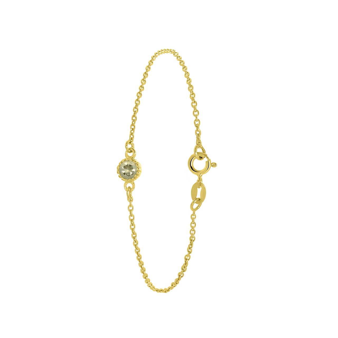 Zilveren armband goldplated geboortesteen