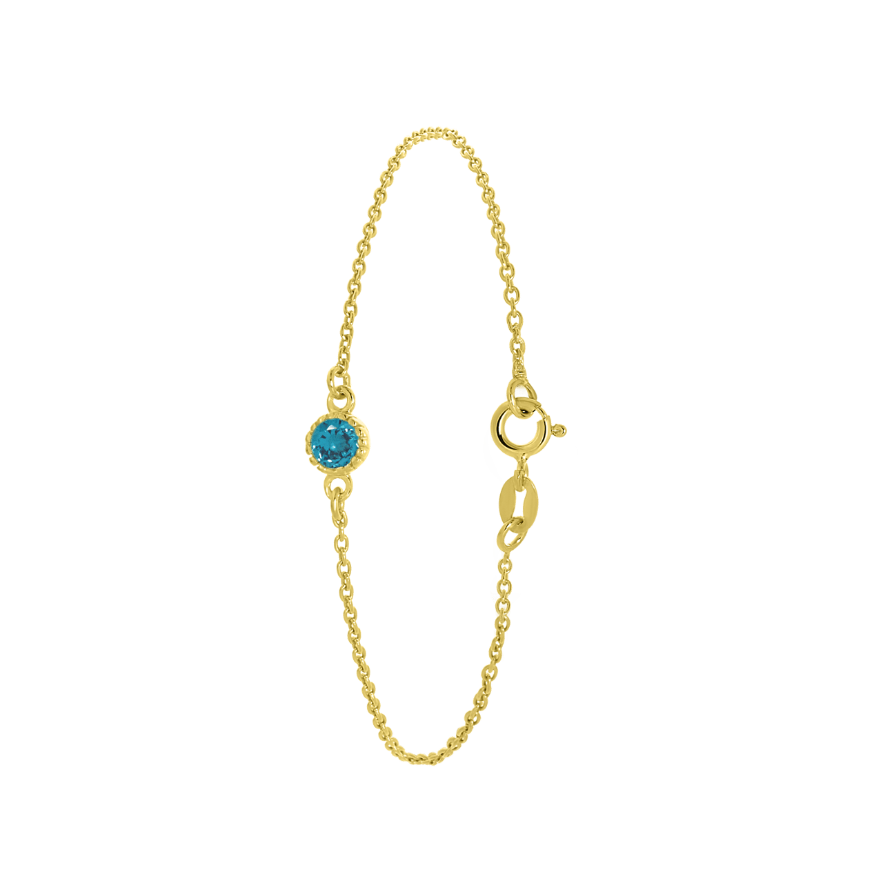 Zilveren armband goldplated geboortesteen