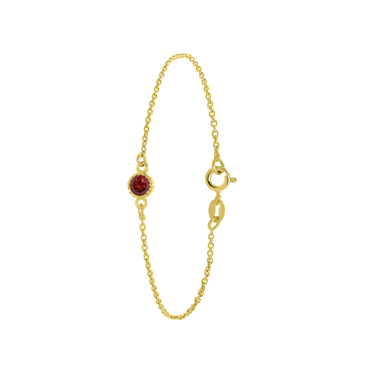 Armband, 925 Silber, vergoldet, Geburtsstein