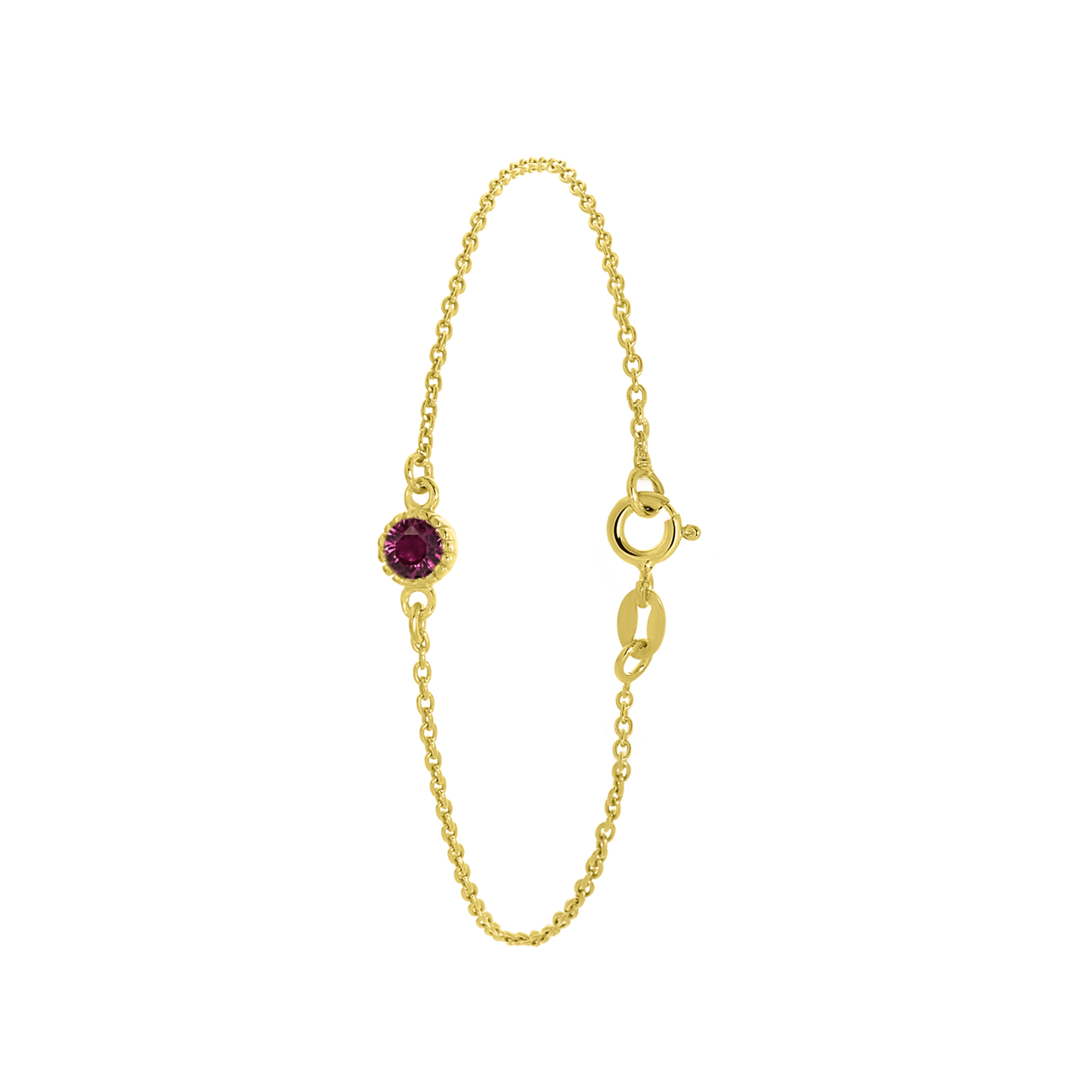 Zilveren armband goldplated geboortesteen