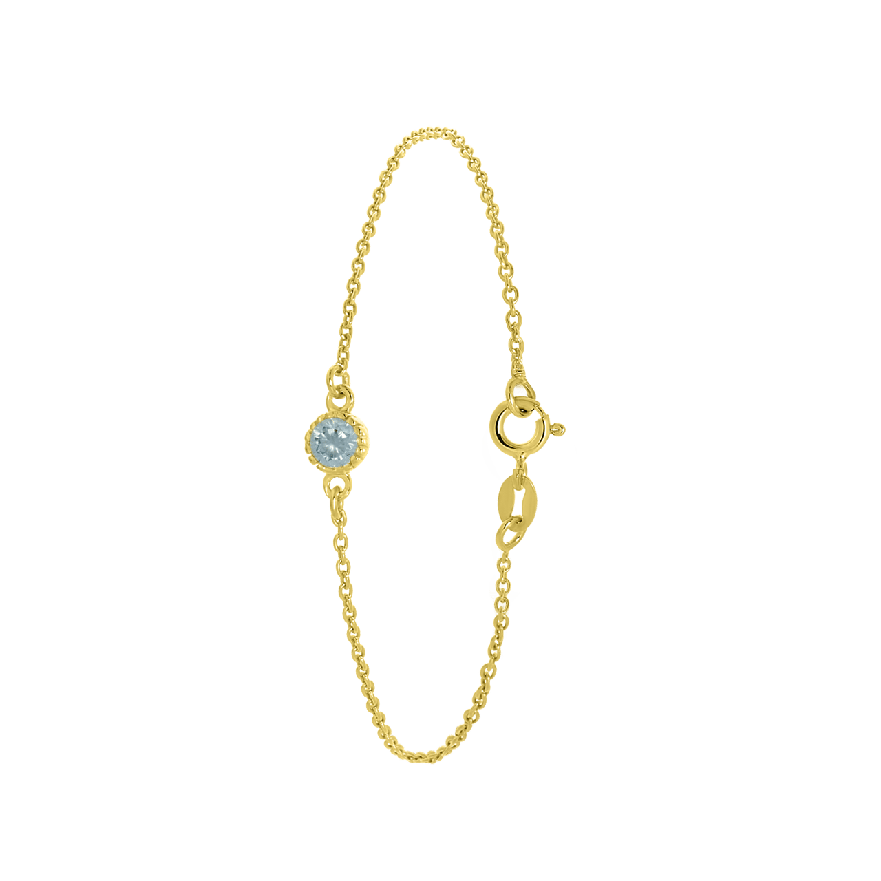 Zilveren armband goldplated geboortesteen