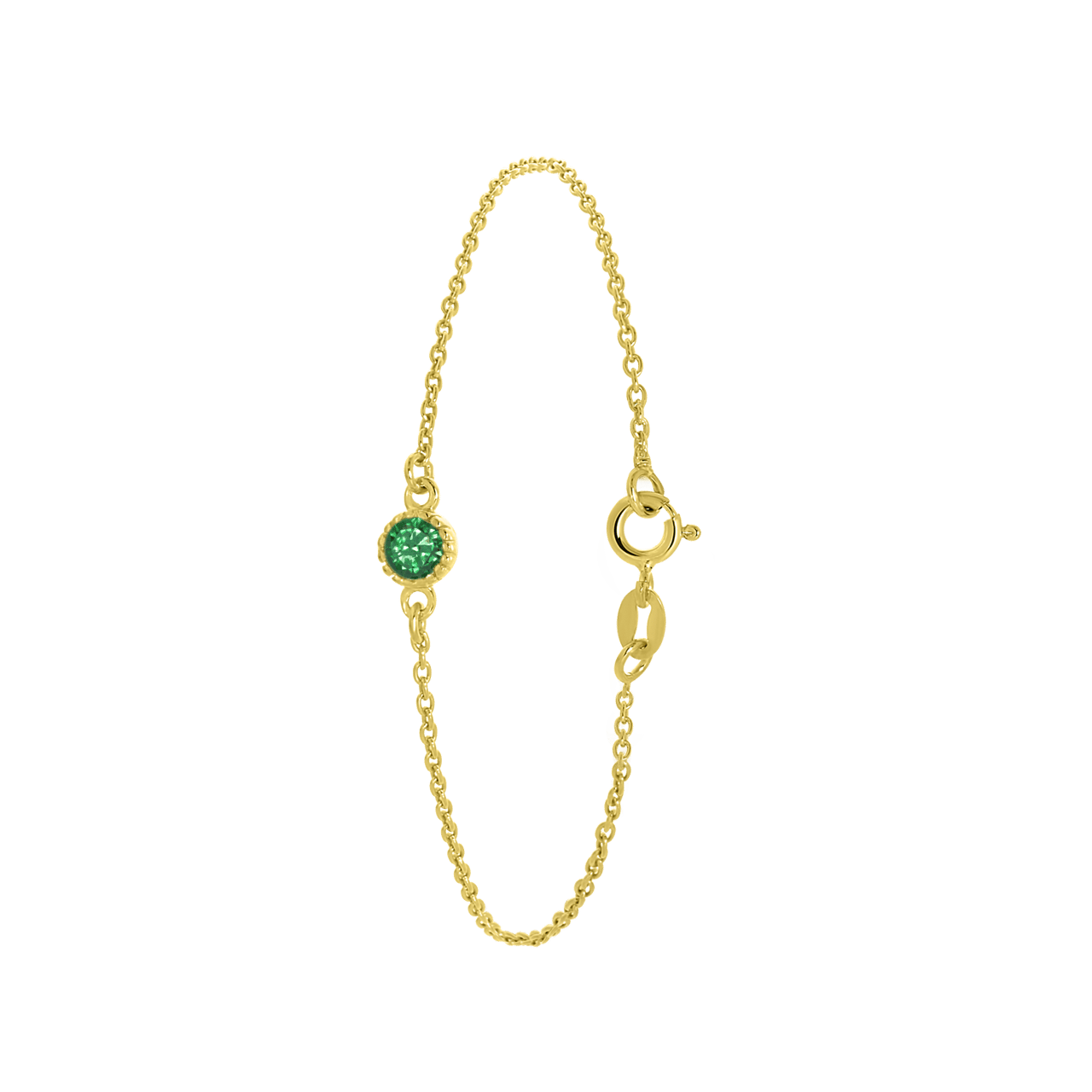 Zilveren goldplated fantasiearmband met geboortesteen voor dames