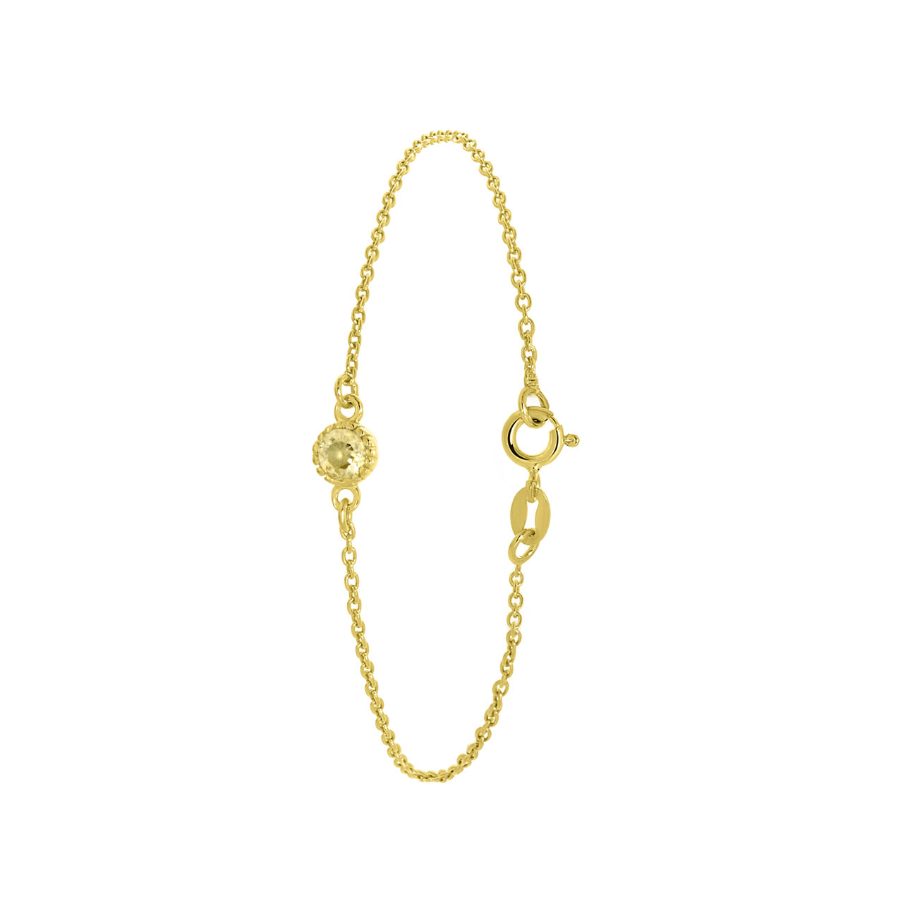 Zilveren armband goldplated geboortesteen