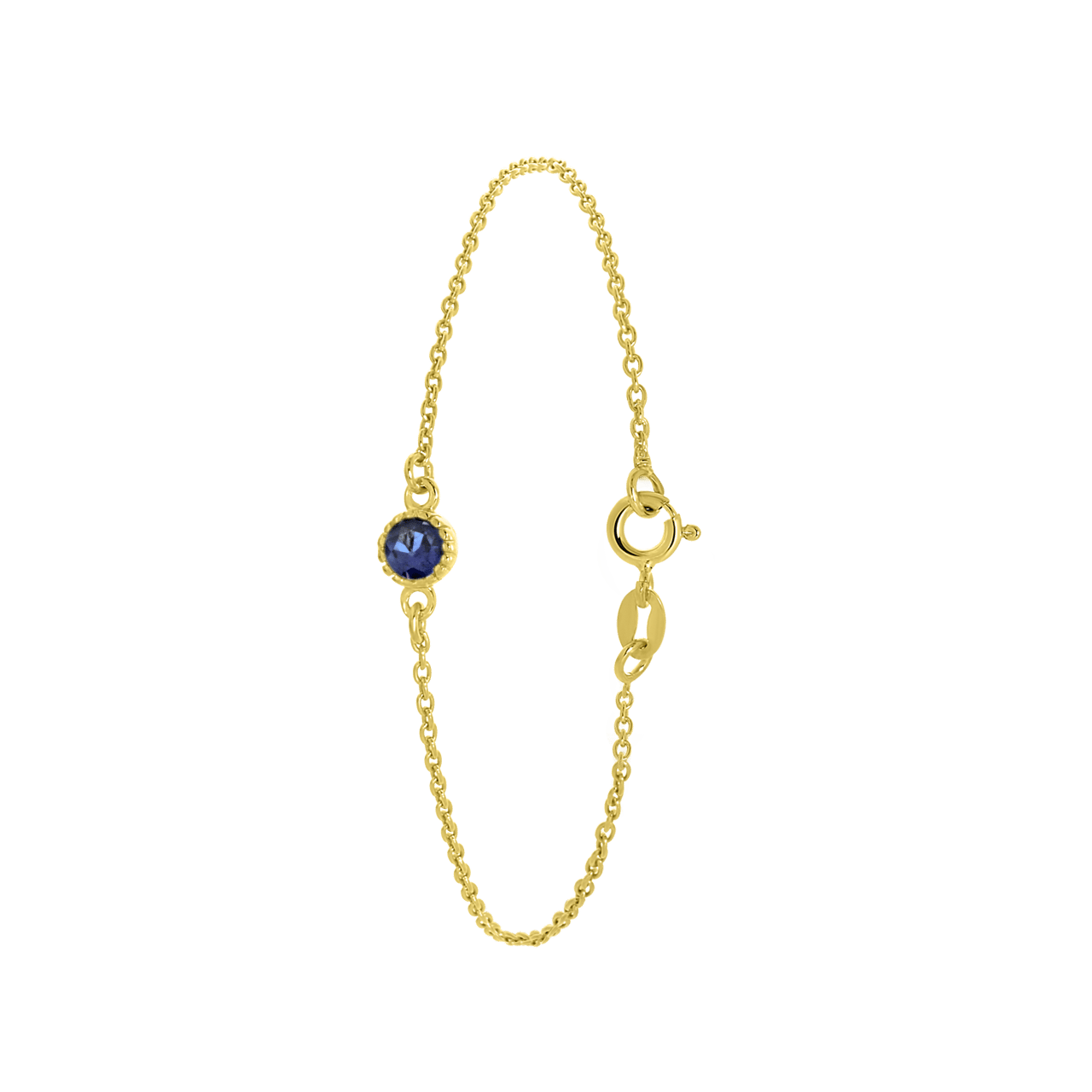 Zilveren goldplated fantasiearmband met geboortesteen voor dames