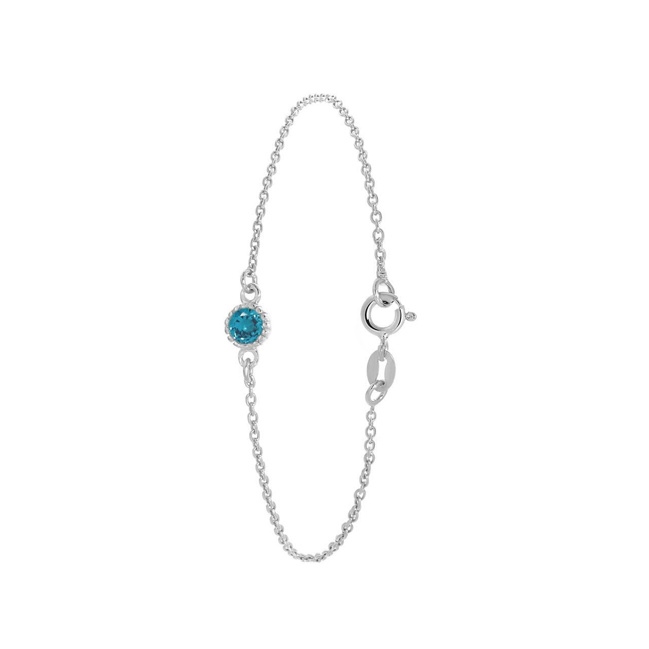 Armband, 925 Silber, Geburtsstein