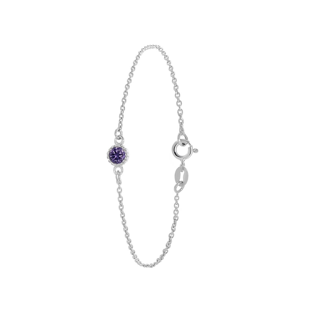 Zilveren armband geboortesteen