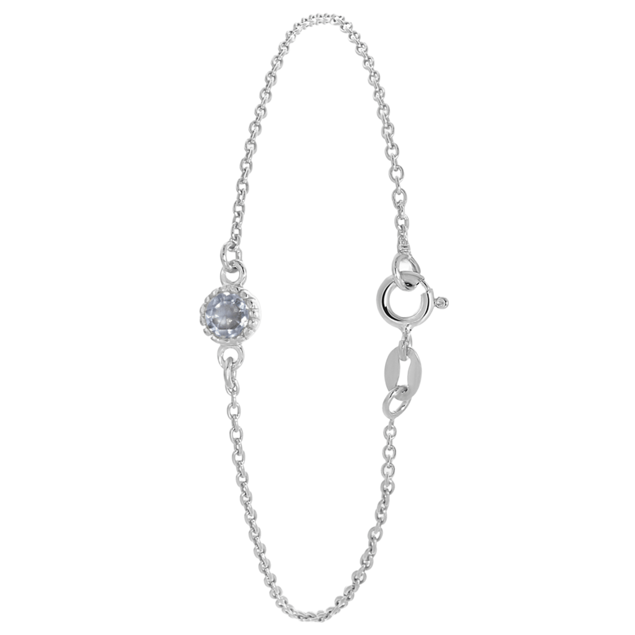 Zilveren armband geboortesteen