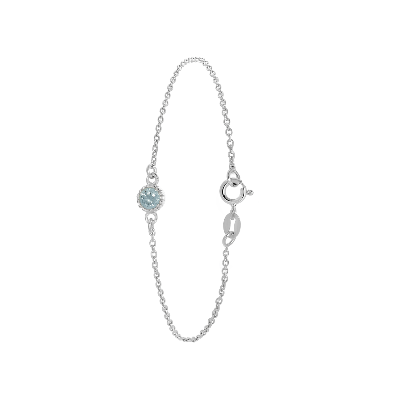 Zilveren armband geboortesteen