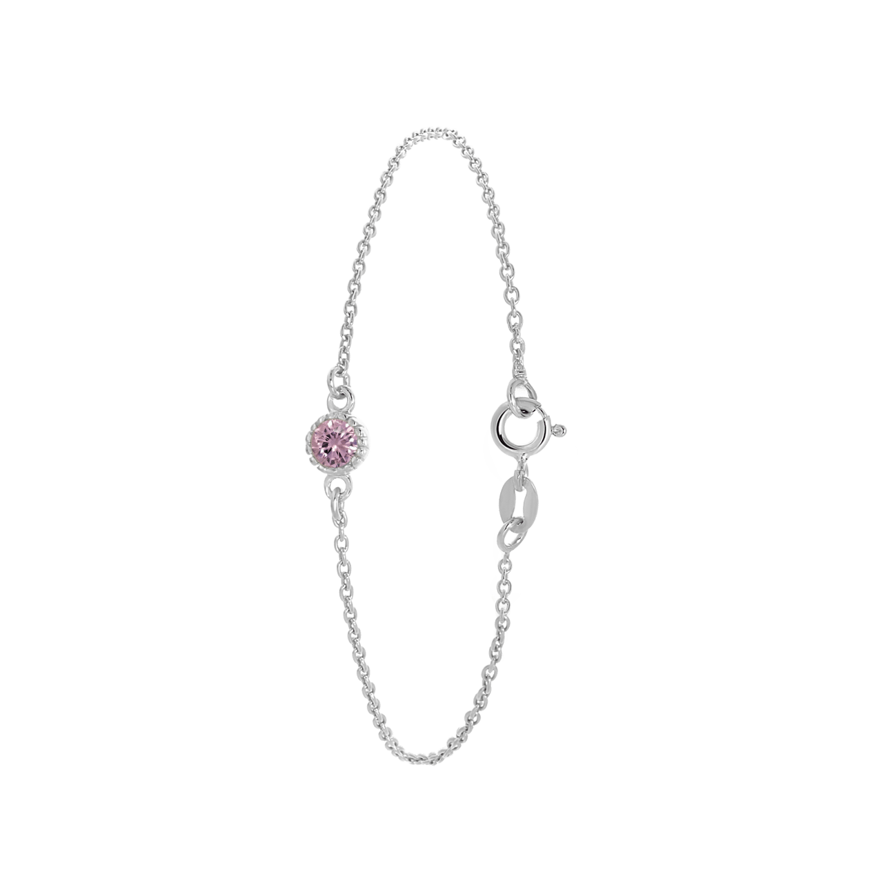 Zilveren armband geboortesteen