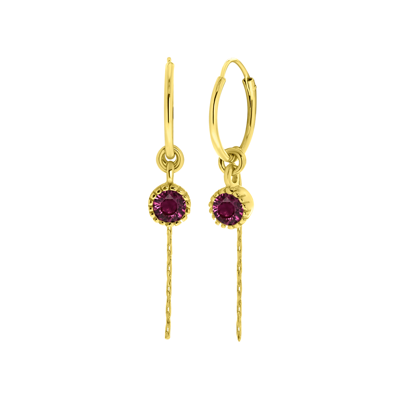 Zilveren oorbellen goldplated geboortesteen