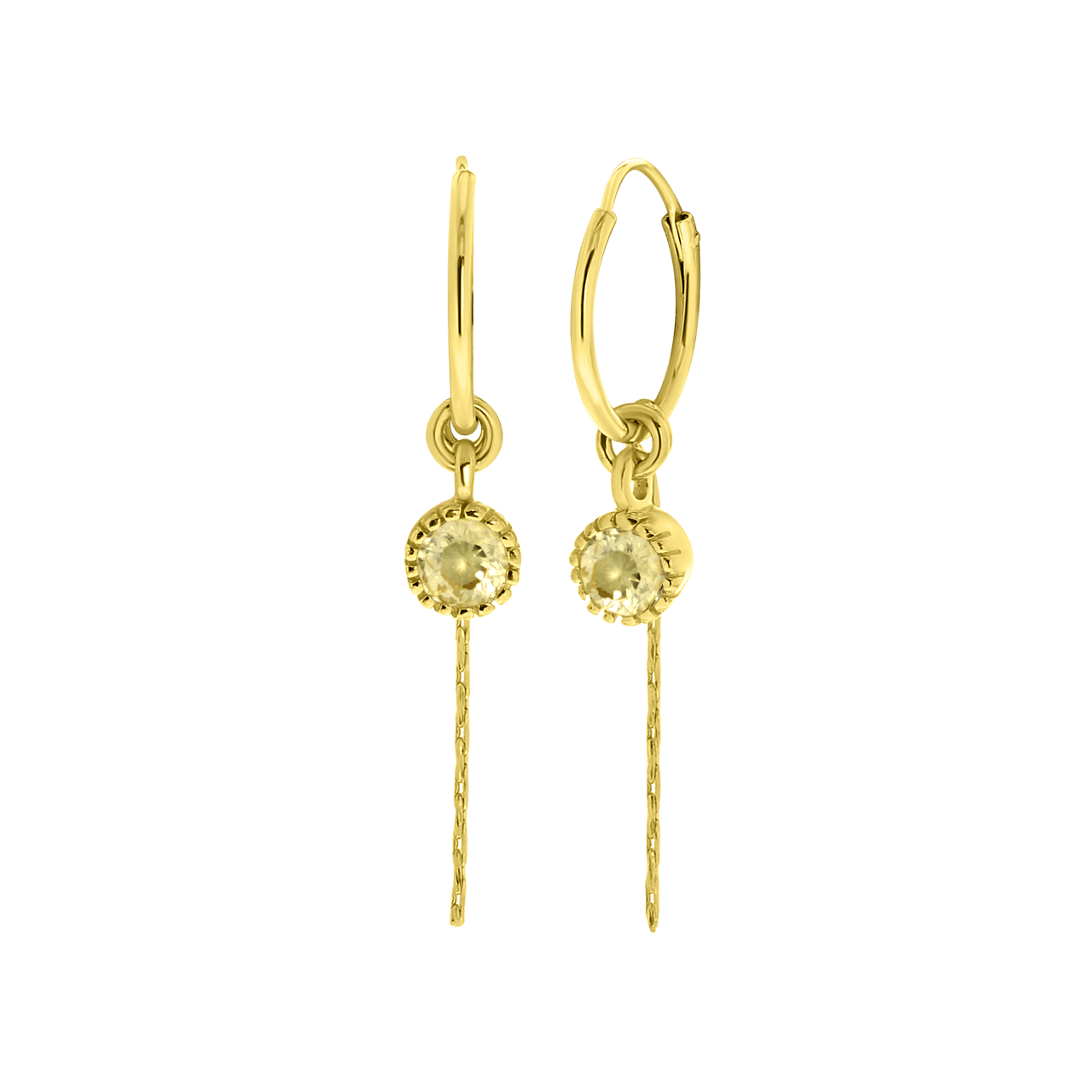 Zilveren oorbellen goldplated geboortesteen