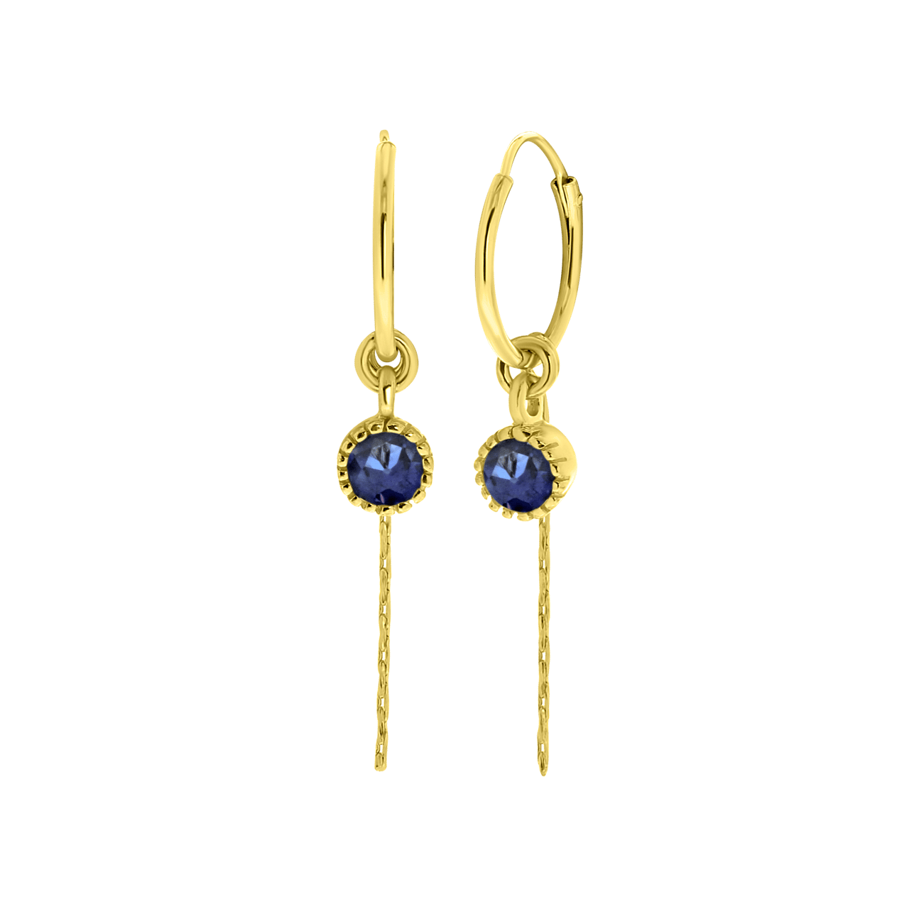 Zilveren oorbellen goldplated geboortesteen