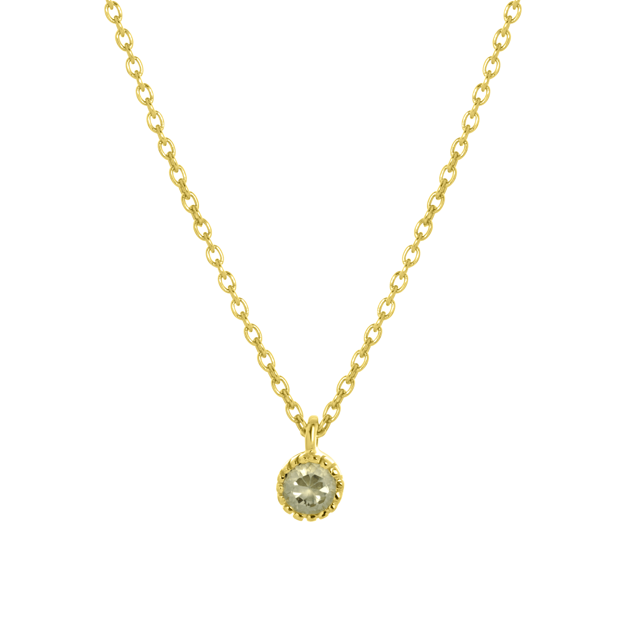 Zilveren goldplated ketting met hanger met geboortesteen voor dames