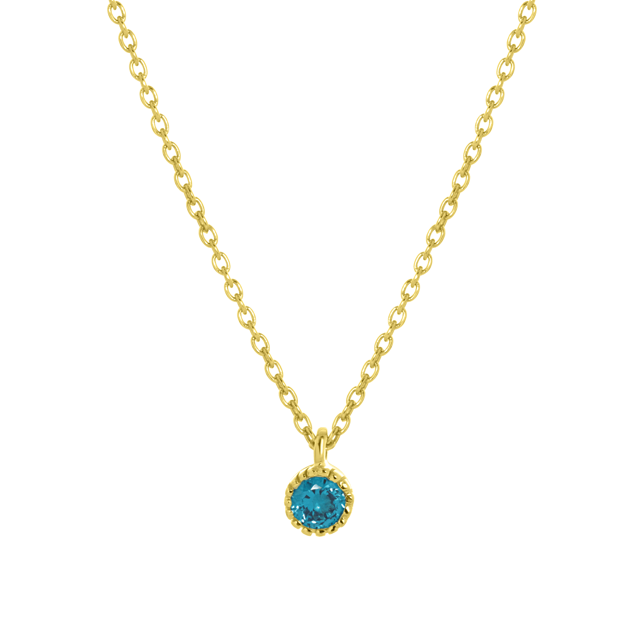 Zilveren ketting&hanger goldplated geboortesteen