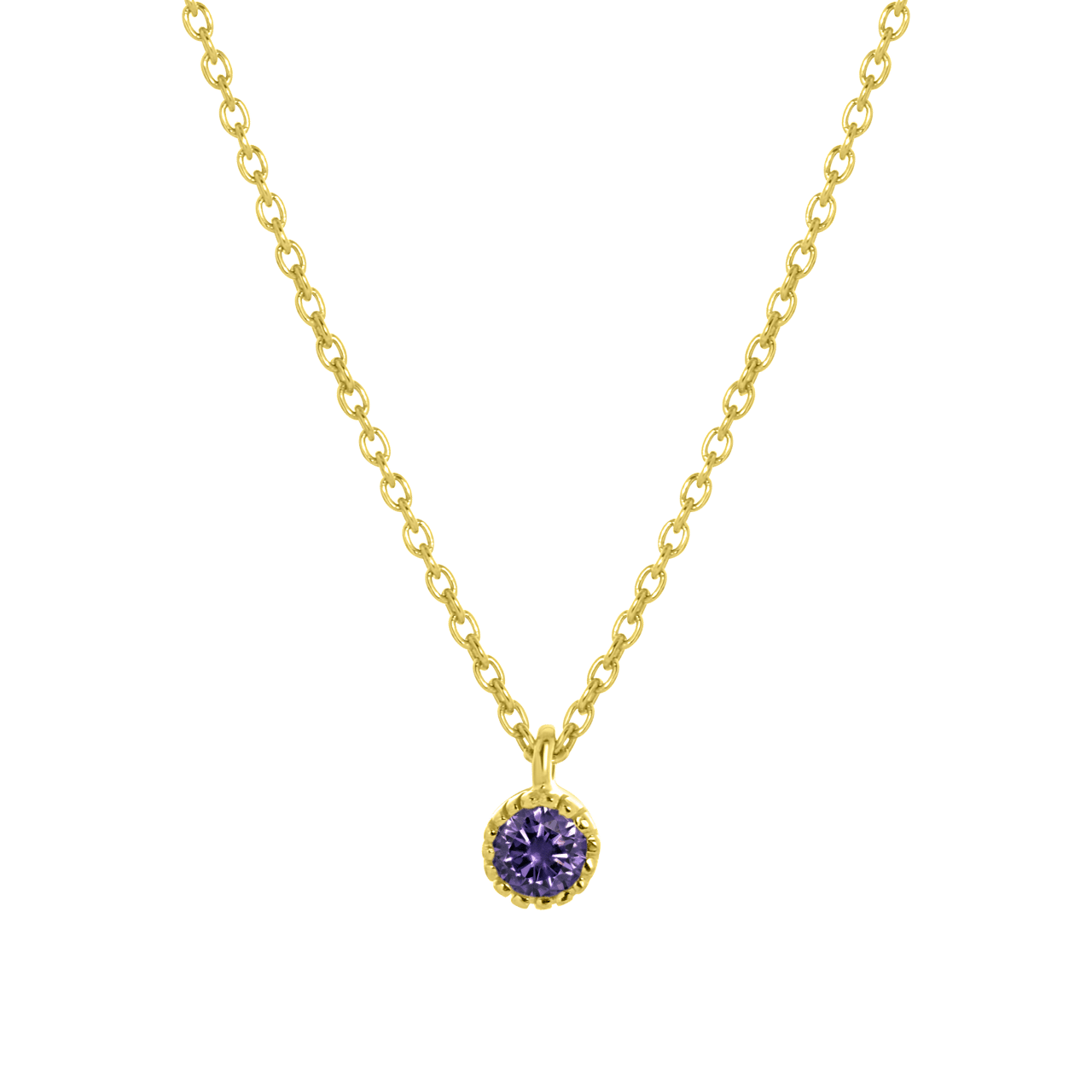 Zilveren ketting&hanger goldplated geboortesteen