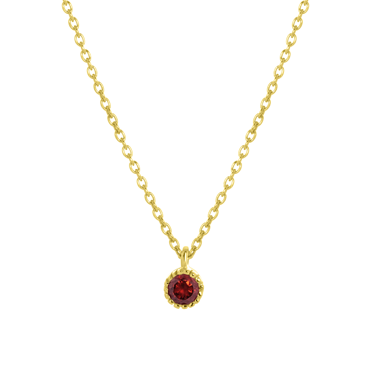 Kette & Anhänger, 925 Silber, vergoldet, Geburtsstein