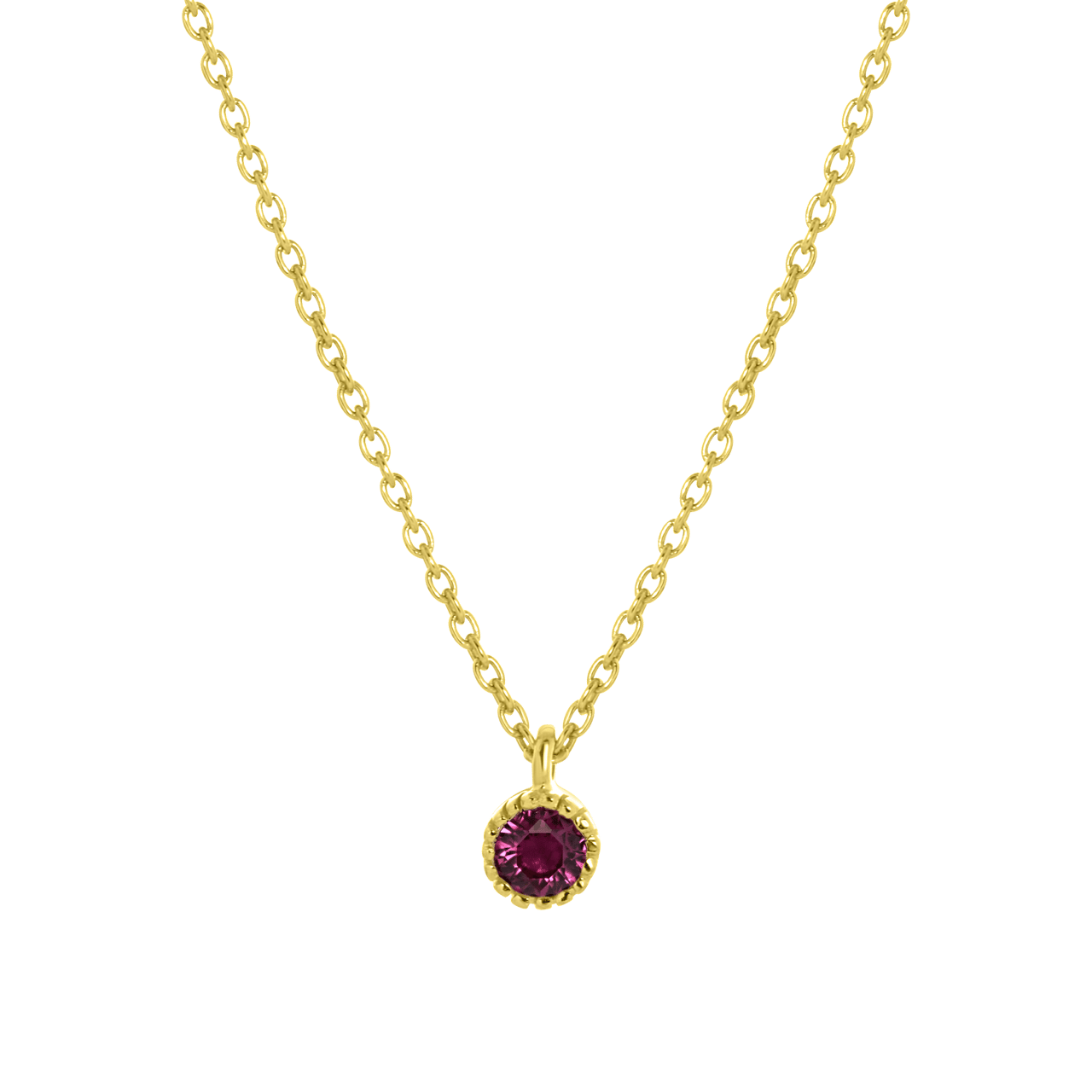 Zilveren ketting&hanger goldplated geboortesteen