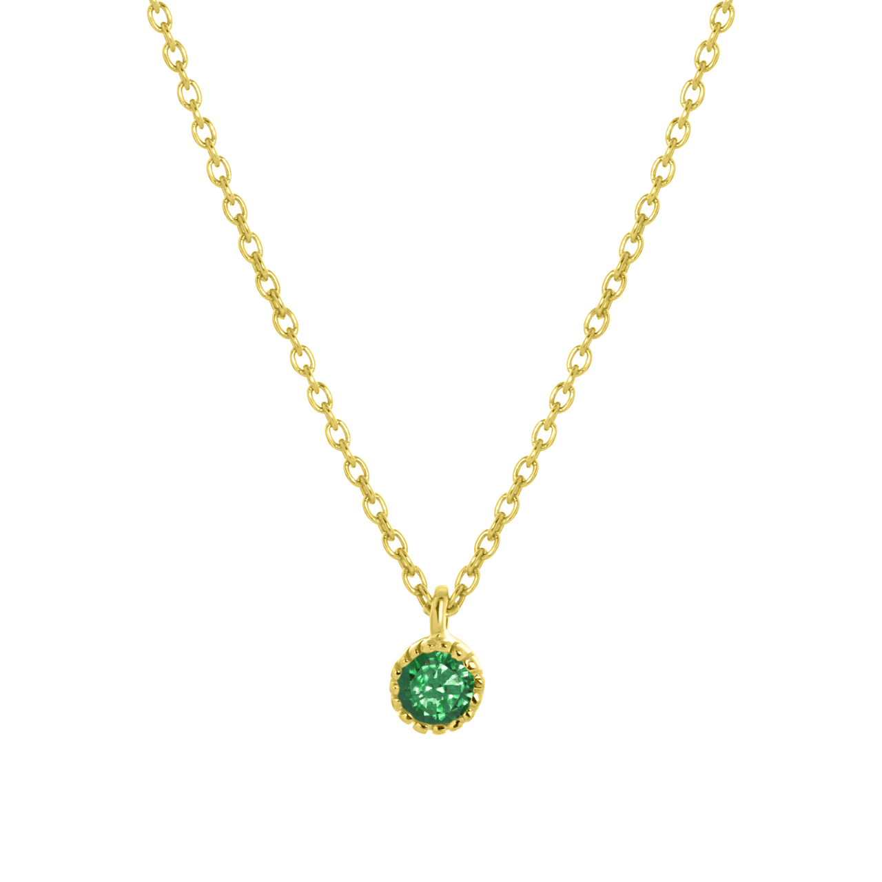 Zilveren ketting&hanger goldplated geboortesteen