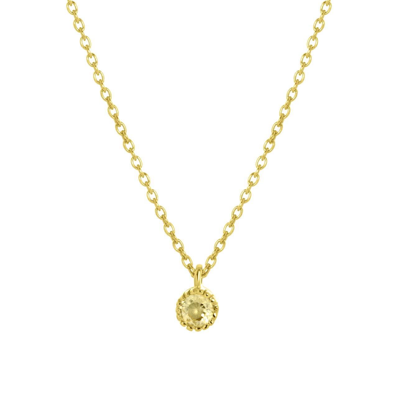 Zilveren ketting&hanger goldplated geboortesteen
