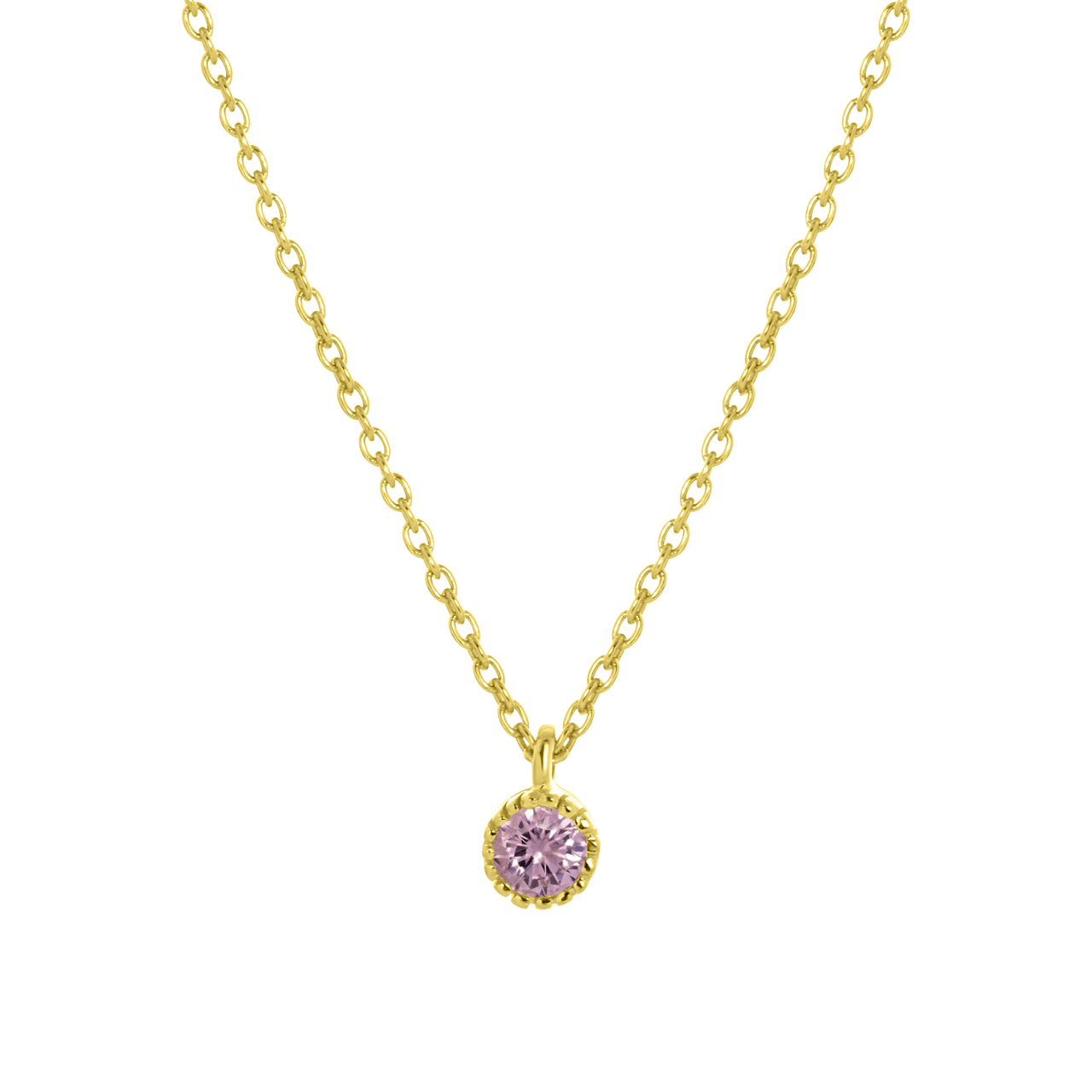 Zilveren goldplated ketting met hanger met geboortesteen voor dames