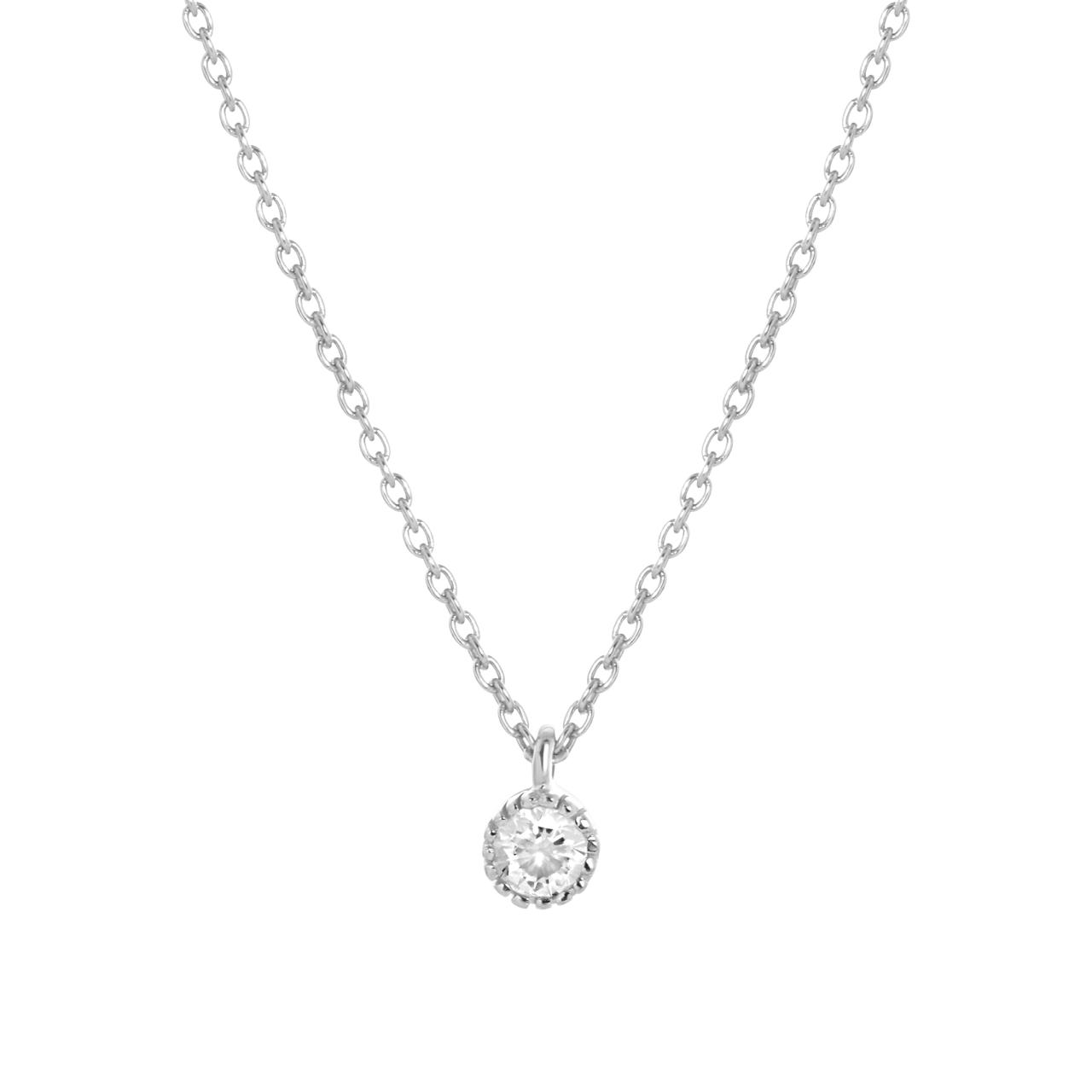 Kette & Anhänger, 925 Silber, Geburtsstein